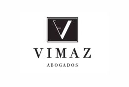 Logo de VIMAZ Abogados, con letra "V" estilizada dentro de un cuadro negro.