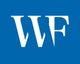 Weiße Buchstaben "WF" auf blauem Hintergrund.