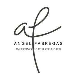 Logotipo con iniciales cursivas "AF" y texto: Ángel Fabregas, fotógrafo de bodas.