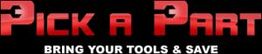"Pick a Part logo with the text: 'BRING YOUR TOOLS & SAVE' on a black background."