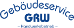 Logo des Gebäudeservice GRW, Handwerksbetrieb, in blauem Text auf weißem Hintergrund.