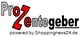 Schriftzug "Prozentegeber" in rot und schwarz, darunter "powered by Shoppingnews24.de".