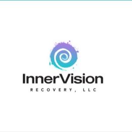 Logo of InnerVision Recovery, LLC with a blue and purple swirl design above the name.