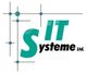 Logo mit Text "S IT Systeme Ltd." und blaugrünen geometrischen Linien und Punkten.