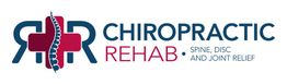 Logo for Chiropractic Rehab featuring a spine graphic and text: Spine, Disc, and Joint Relief.