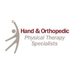 Logo: Hand & Orthopedic Physical Therapy Specialists with a stylized human figure raising an arm.