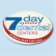 Logo of "7 Day Dental Centers" with text: "Always here for you!" in red on a white oval.