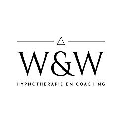 Logo van W&W Hypnotherapie en Coaching met zwarte tekst op een witte achtergrond.
