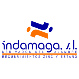 Logo de Indamaga, S.L. con texto "Recubrimientos zinc y estaño".