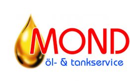 Tropfenförmiges Ölsymbol mit rotem Text "MOND" und blauem "öl- & tankservice" daneben.