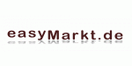 Textlogo: "easyMarkt.de" in dunkelrot mit Spiegelung darunter. Weißer Hintergrund.