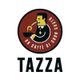 Logo: Mann mit Kaffeetasse, Text "Un caffè di gran gusto", darunter steht "Tazza".