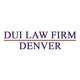 Text "DUI Law Firm Denver" in bold letters with a line between "Firm" and "Denver".