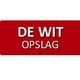 Rood bord met de tekst "De Wit Opslag" in witte letters.