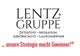 LENTZ GRUPPE Logo mit Text „unsere Strategie macht Gewinner!“ und Dienstleistungen.