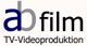 Logo mit Text "ab film TV-Videoproduktion" in blauen und grauen Buchstaben auf weißem Hintergrund.