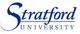 Logo of Stratford University with blue text.