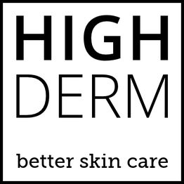 Hochderm-Logo mit dem Slogan „better skin care“ darunter in schwarzer Schrift auf weißem Hintergrund.