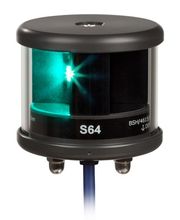 LED Steuerbordlicht der Serie S64 mit BSH-Zulassung für Schiffe bis 50 m Länge. Korpus aus seewasserbeständigem Aluminium, mit Hart-Elox-Beschichtung, Farbe graphitgrau. In den Farben Standard, Messing, Weiß und Nickel erhältlich. 