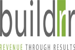 "Buildrr logo with 'Revenue Through Results' slogan in gray and green text."