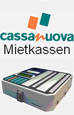 Logo von Cassanuova Mietkassen und Abbildung einer Kassengerät.