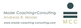 Mosler Coaching+Consulting Logo mit Text: Andreas R. Mosler, Webseite angegeben.