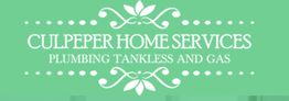 Green logo for Culpeper Home Services, specializing in plumbing, tankless, and gas services.