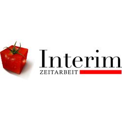 Logo mit Würfeltomate und Text: "Interim Zeitarbeit".