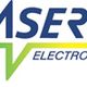 Logo mit blauem Text "ASERTI" und grün-gelbem Schriftzug "ELECTRONIC" darunter.