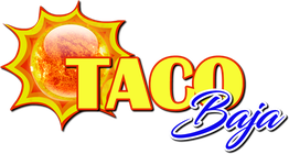 Sunny Taco Baja logo with bright sun and stylized text.