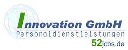 Logo von Innovation GmbH Personaldienstleistungen mit Weltkugel und URL 52jobs.de.