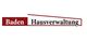 Rotes und schwarzes Logo mit dem Text "Baden Hausverwaltung" auf weißem Hintergrund.