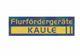"Rechteckiges Logo mit Text: 'Flurfördergeräte KAULE' auf gelbem Hintergrund."