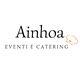 Logo di "Ainhoa Eventi e Catering" con illustrazione di un cappello da chef arancione.