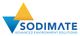 Logo mit blauem und gelbem Dreieck und Text: "Sodimate Advanced Environment Solutions".