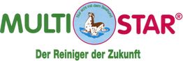 Logo von MultiStar mit einem Seehund und dem Slogan "Der Reiniger der Zukunft".