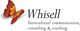 Schmetterling neben dem Schriftzug "Whisell" und dem Text "Intercultural communication, consulting & coaching".