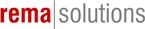 Logo mit rotem "rema" und grauem "solutions" auf weißem Hintergrund.