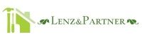 Grünes Logo mit Hausumriss und Schriftzug "Lenz & Partner", daneben Blätter als Verzierung.