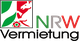 Logo von NRW Vermietung mit Landeswappen und Schriftzug.