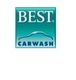 Grünes Logo mit "BEST CARWASH" und einer stilisierten Autolinie.
