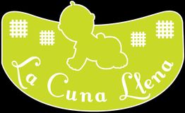 Silueta de bebé sobre fondo verde con el texto "La Cuna Llena".