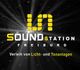 Logo mit dem Text: "Soundstation Freiburg. Verleih von Licht- und Tonanlagen."
