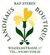 Logo mit gelber Blume, Text: "Landhaus Boutique, Bad Steben, Wilhelmstraße 17, Tel: 09288/550620".