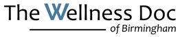 Logo of "The Wellness Doc of Birmingham" with "Wellness" in blue and underlined.