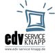 Logo des EDV-Service Knapp mit stilisiertem Quadrat und Website-URL.