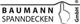 Logo von Baumann Spanndecken mit einem stilisierten Fingerabdruck und dem Text "GmbH" rechts.