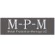Logo mit Text "M-P-M Metall-Produktion-Montage UG" auf grauem Hintergrund.