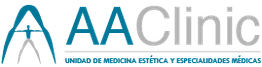 Logotipo de AA Clinic con texto "Unidad de Obesidad, Estética y Especialidades Médicas".