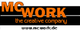 Logo mit Schriftzug "MCWORK the creative company" und Website "www.mcwork.de".